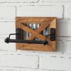 Farmhouse X Style Barn Door Toilet Paper Holder - Rustic Bathroom Decor