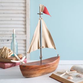 Nautical Handcrafted Sailboat Sculpture - Unique Home Decor Piece