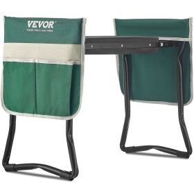 VEVOR Garden Kneeler and Seat, 330 lbs Load Capacity, 8" EVA Wide Pad, Foldable Garden Stool, Kneeling Bench for Gardening with Tool Bag