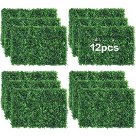 Artificial Wall Grass Decorate Grass Boxwood Panels 12 Pcs Suitable for Outdoor, Garden, Fence