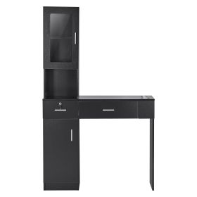 VEVOR Salon Station, Wall Mount Barber Salon Station for Hair Stylist, Beauty Spa Furniture Set, 1 Storage Cabinet