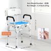 VEVOR Shower Chair Seat with Padded Arms and Back, Shower Stool with Reinforced CrossBar, Adjustable Height Bench Bath Chair for Elderly Disabled