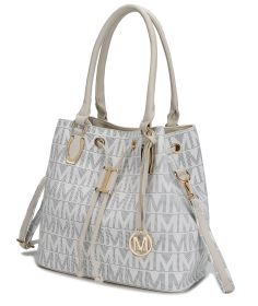 MKF Collection Jane Tote Handbag by Mia k (Material: Polycarbonate, Color: White)