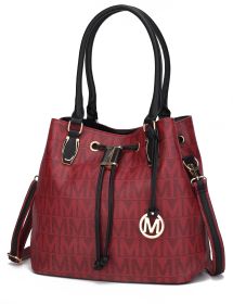 MKF Collection Jane Tote Handbag by Mia k (Material: Polycarbonate, Color: Burgundy)