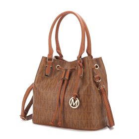 MKF Collection Jane Tote Handbag by Mia k (Material: Polycarbonate, Color: Tan)