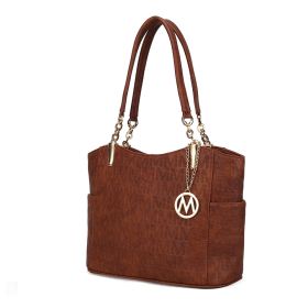 MKF Collection Malika M Signature Satchel Handbag by Mia k (Material: Polycarbonate, Color: Camel)