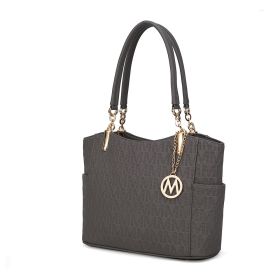 MKF Collection Malika M Signature Satchel Handbag by Mia k (Material: Polycarbonate, Color: Grey)